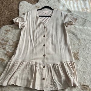 Cream Button down dress